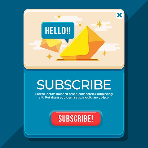 Flat design subscribe pop up