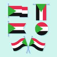 Бесплатное векторное изображение Плоский дизайн национальных гербов судана