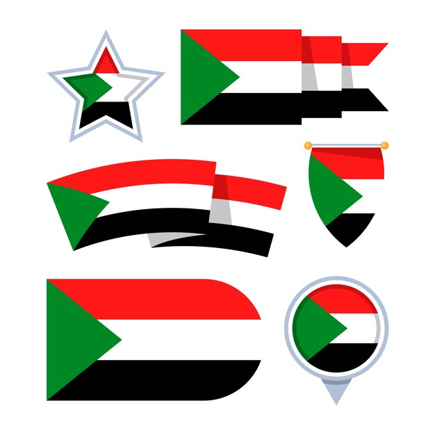 Flat design sudan national emblems