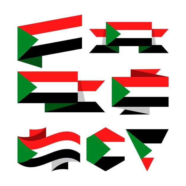 Flat design sudan national emblems