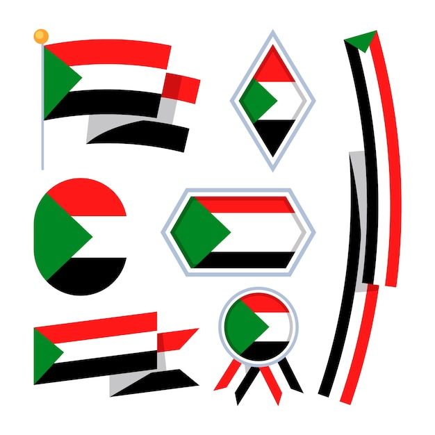 Flat design sudan national emblems