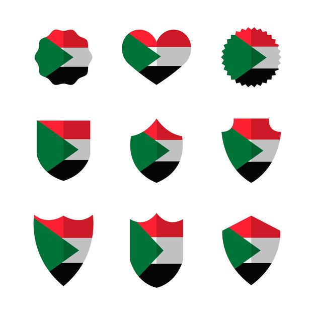 Flat design sudan national emblems