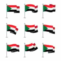 Free vector flat design sudan national emblems