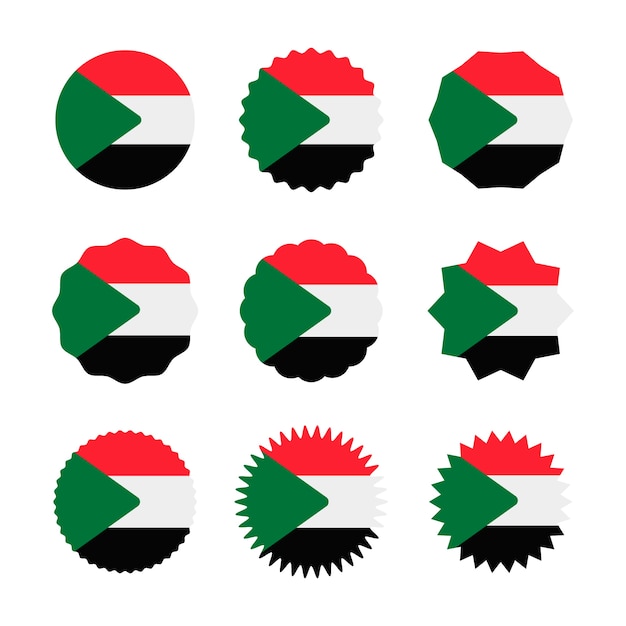 Vettore gratuito emblemi nazionali del sudan design piatto