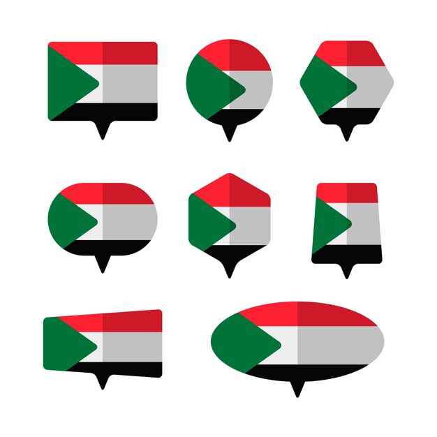 Flat design sudan national emblems