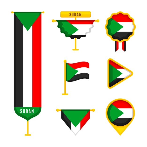 Flat design sudan national emblems