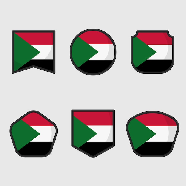 Vettore gratuito emblemi nazionali del sudan design piatto