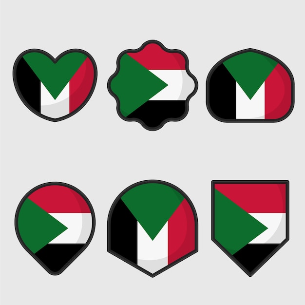 Плоский дизайн национальных гербов судана