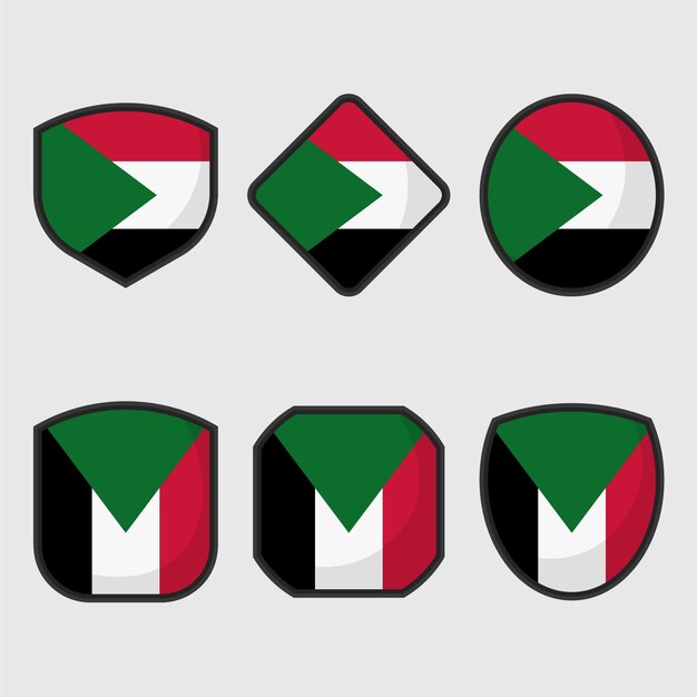 Flat design sudan national emblems