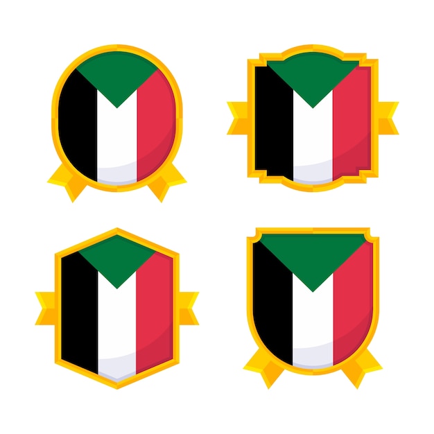 Vettore gratuito emblemi nazionali del sudan design piatto