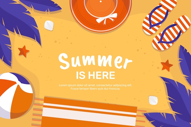 Free vector flat design summer background