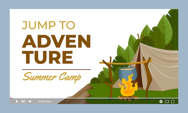 Flat design summer camp template