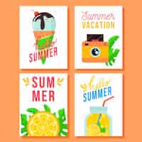 Free vector flat design summer cards