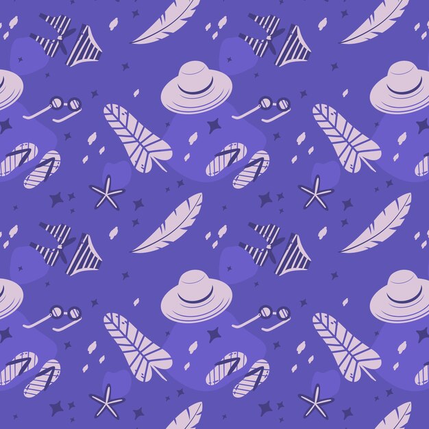 Flat design summer duotone pattern design