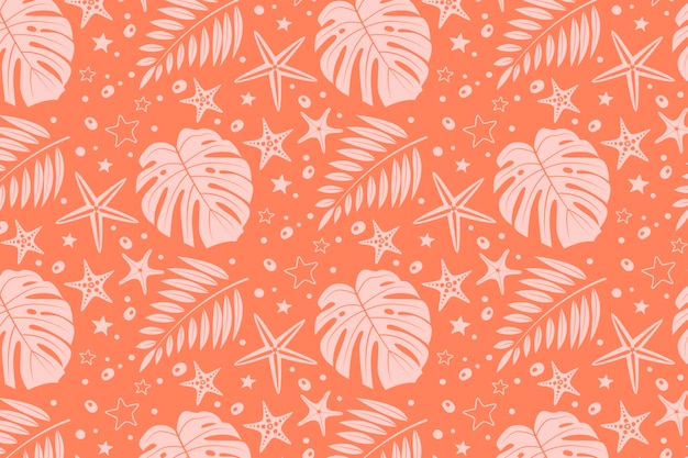 Free vector flat design summer duotone pattern design