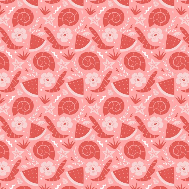 Flat design summer duotone pattern design