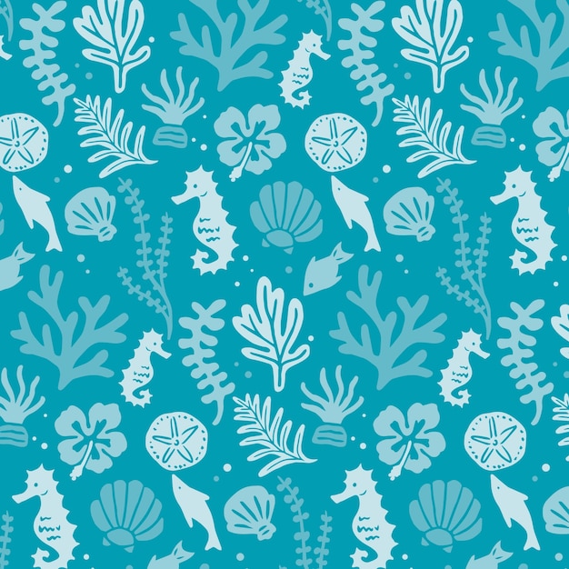 Free vector flat design summer duotone pattern design