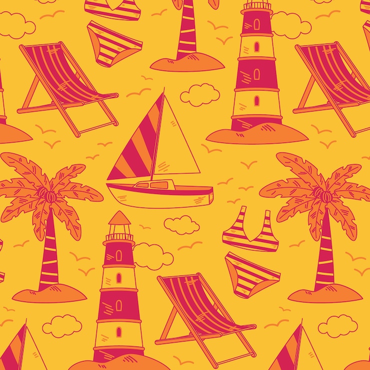 Free Vector flat design summer duotone pattern design