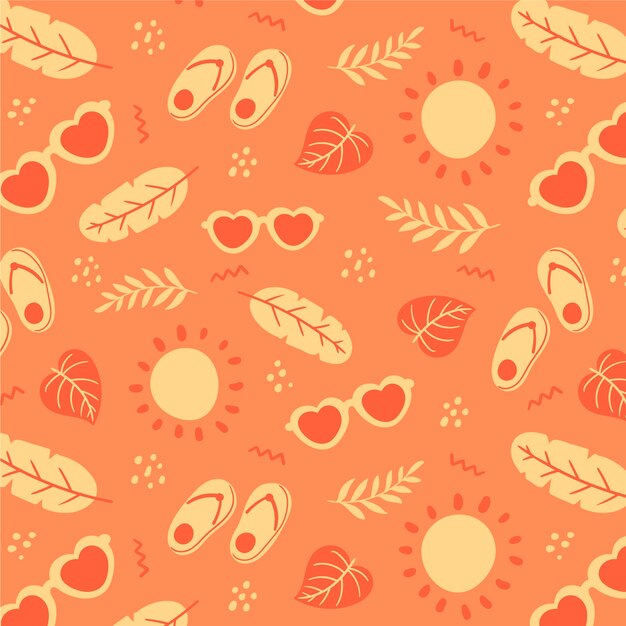 Flat design summer duotone pattern design