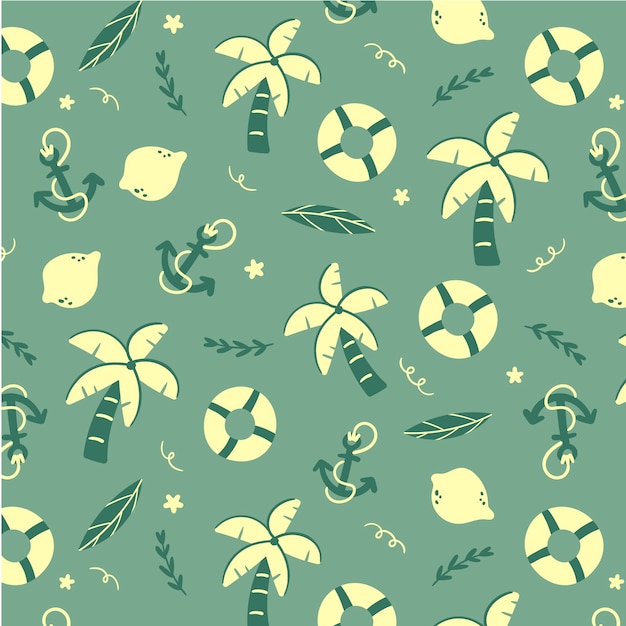 Flat design summer duotone pattern design