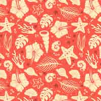 Free vector flat design summer duotone pattern design