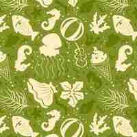 Free vector flat design summer duotone pattern design