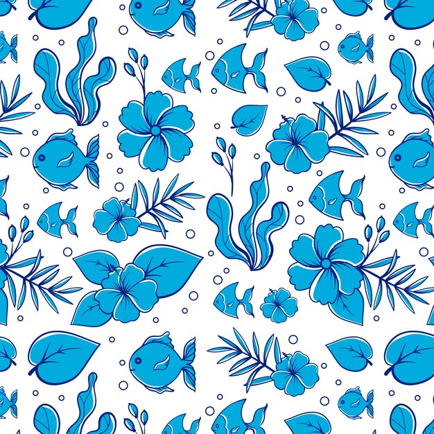 Flat design summer duotone pattern