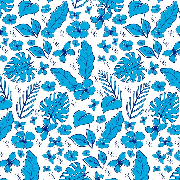 Flat design summer duotone pattern