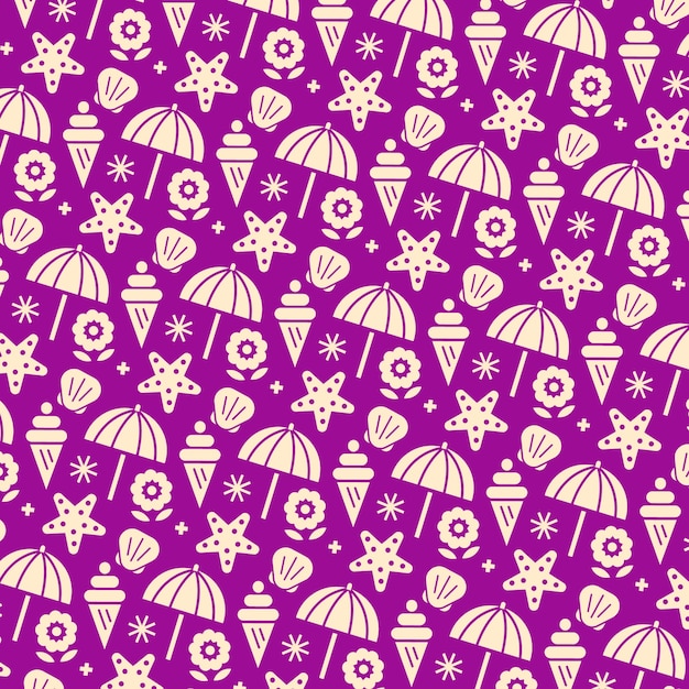 Free vector flat design summer duotone pattern