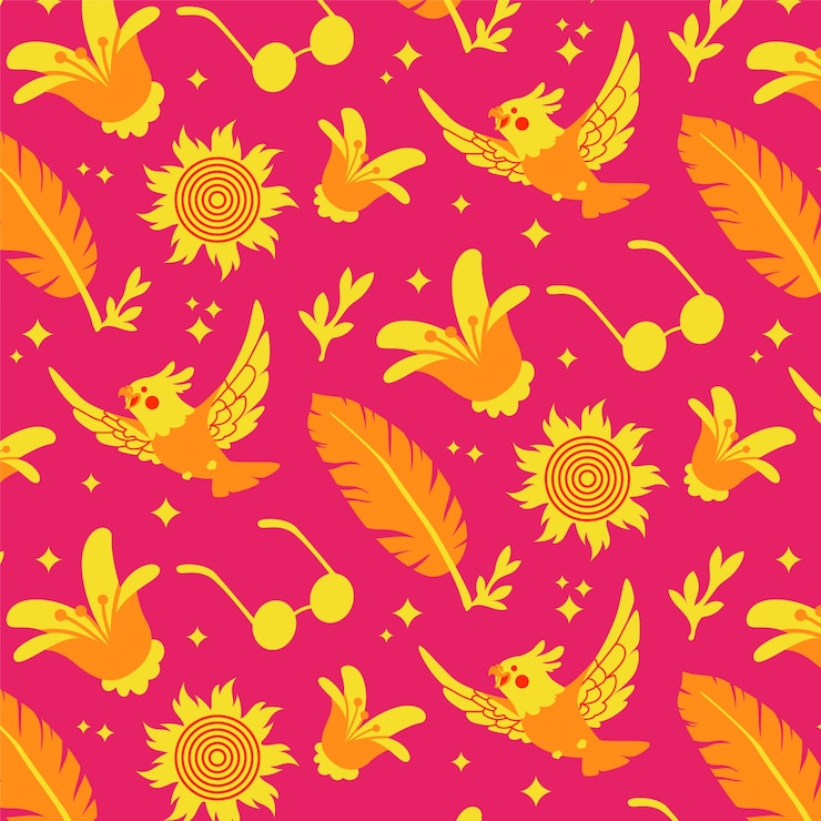 Free Vector flat design summer duotone pattern