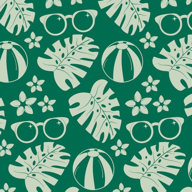 Free vector flat design summer duotone pattern