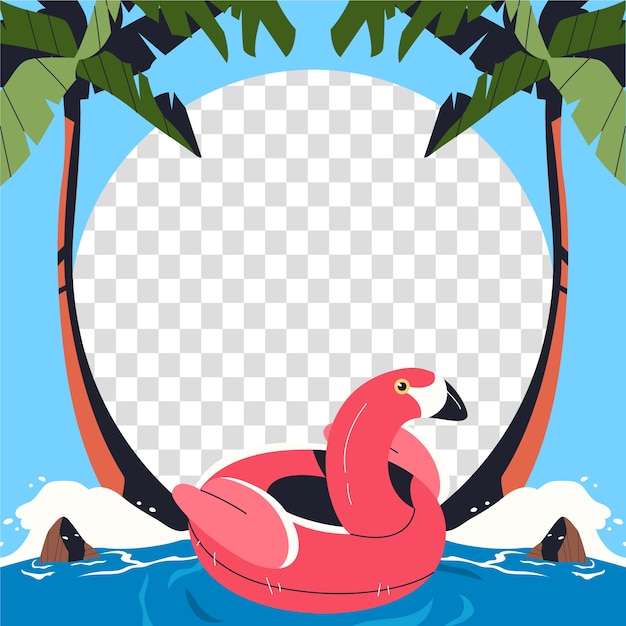 Free vector flat design summer facebook frame design