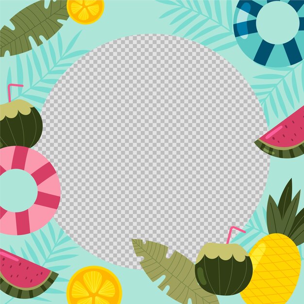 Free vector flat design summer facebook frame