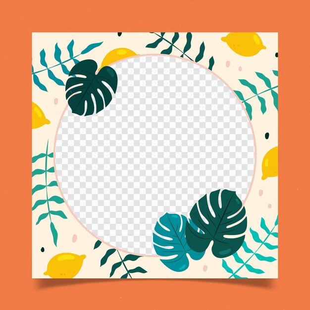 Free vector flat design summer facebook frame