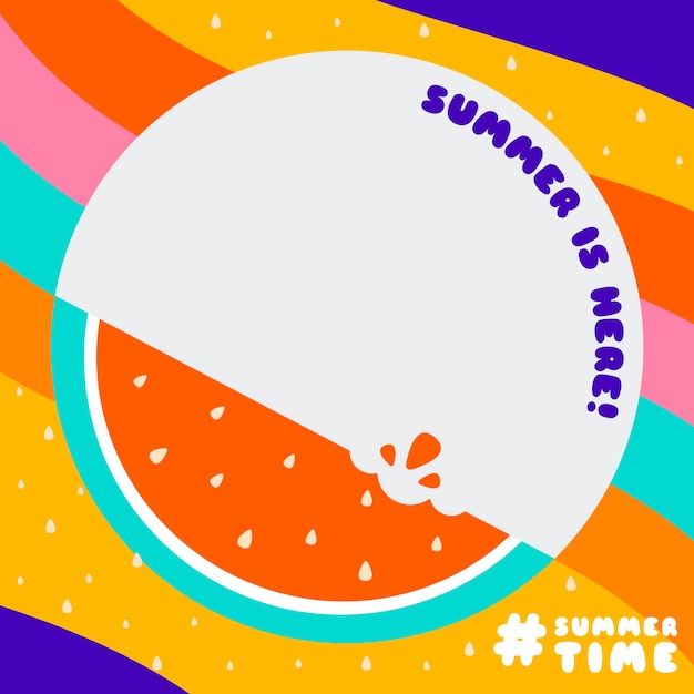 Free vector flat design summer facebook frame