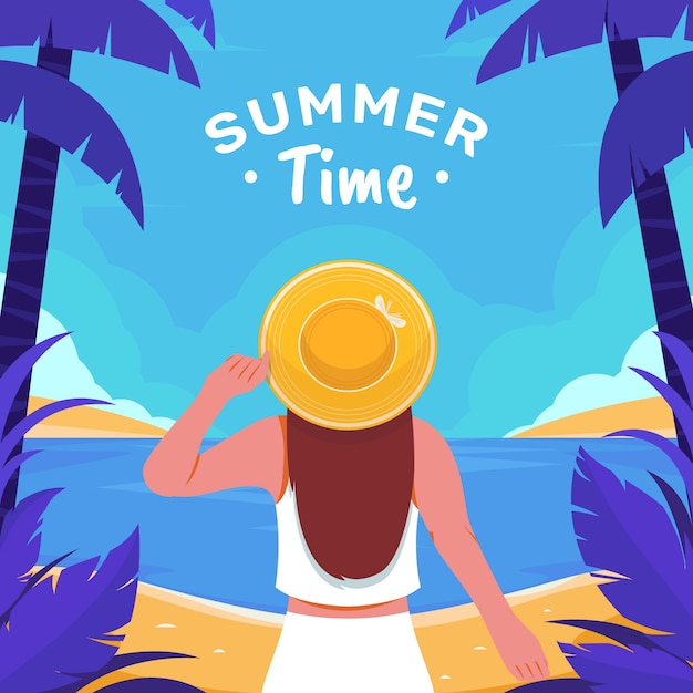 Free vector flat design summer illustration