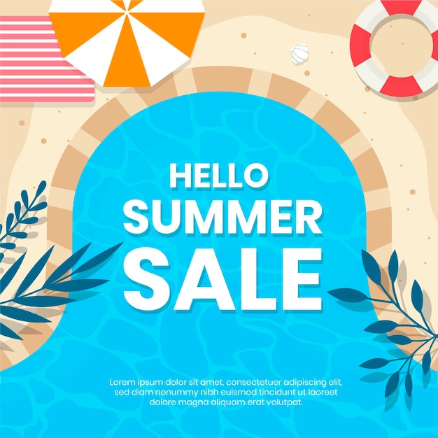 Free vector flat design summer sale campaign