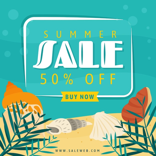 Free vector flat design summer sale design