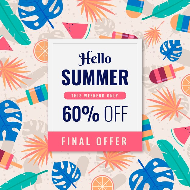 Flat design summer sale final offer banner