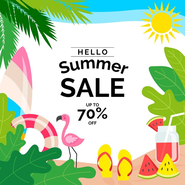 Flat design summer sale