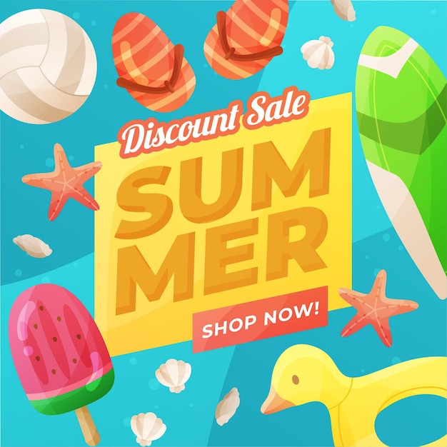 Flat design summer sale