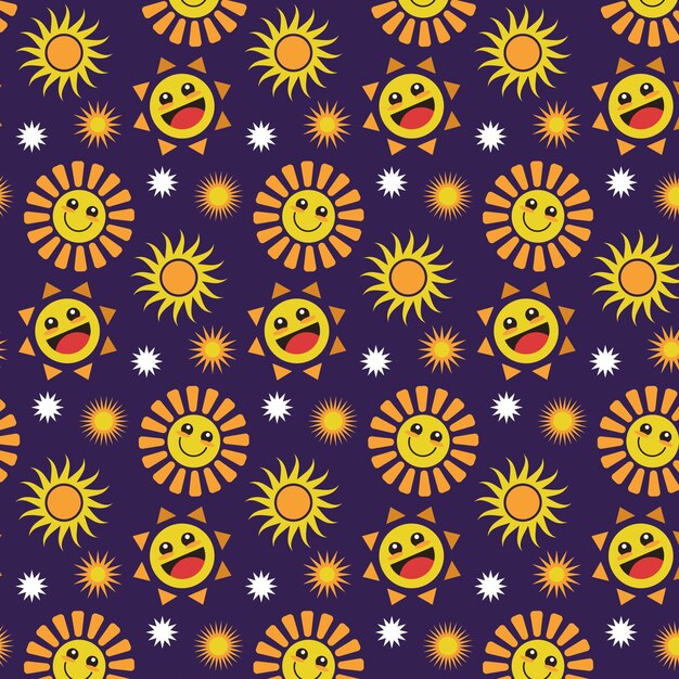 Flat design sun pattern