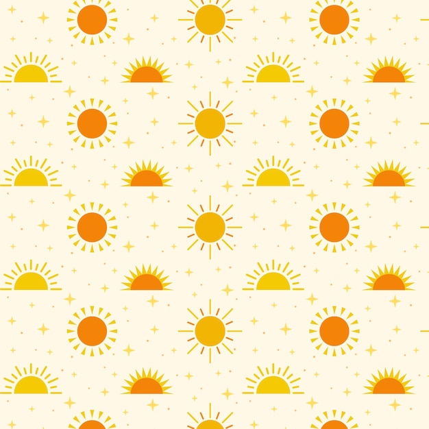 Free vector flat design sun pattern