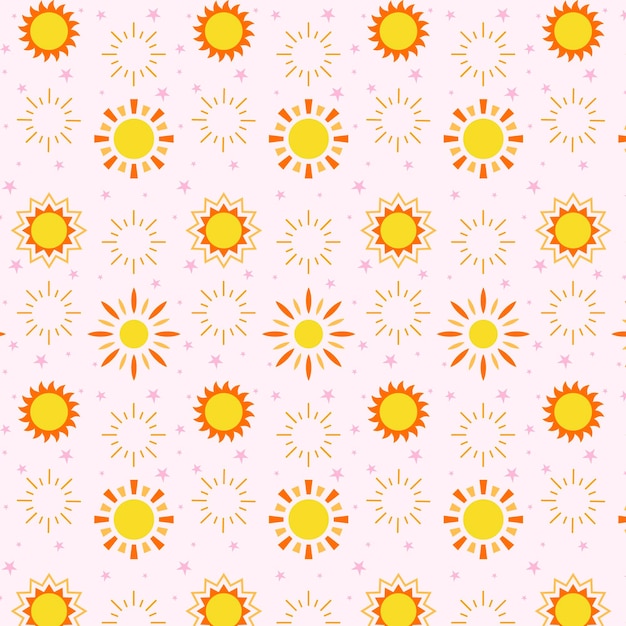 Flat design sun pattern