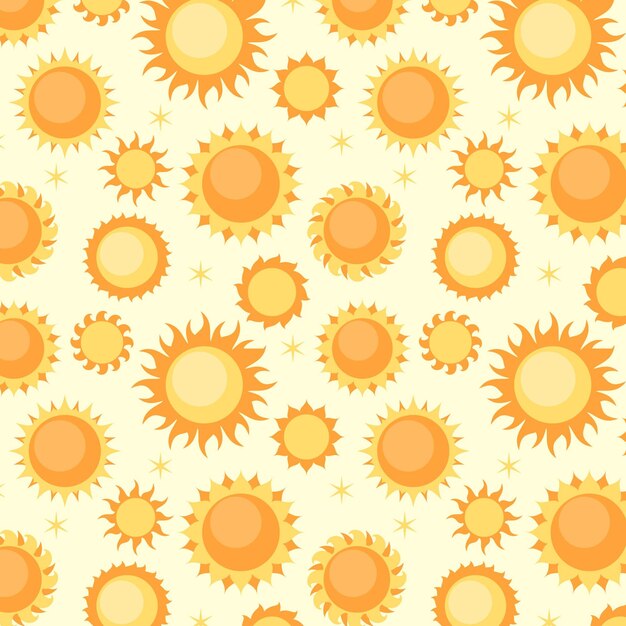 Flat design sun pattern