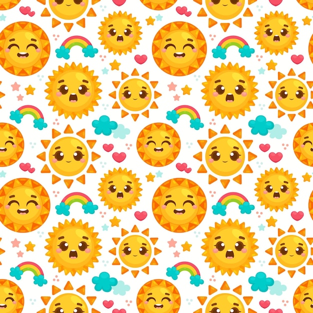 Flat design sun pattern