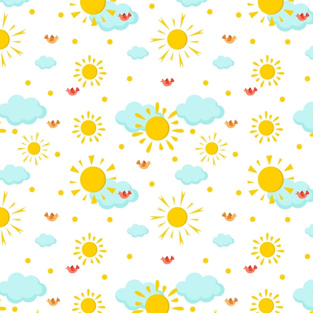 Flat design sun pattern