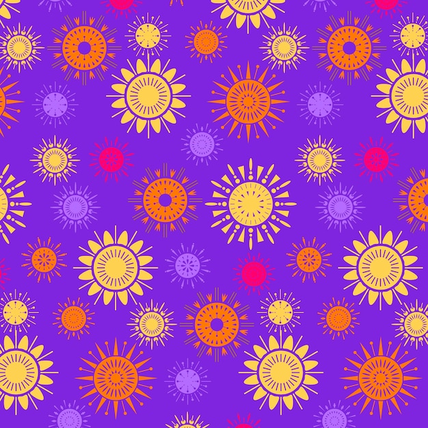 フラットなデザインの太陽のパターン