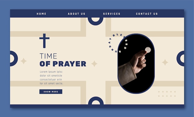 Flat design sunday service  landing page