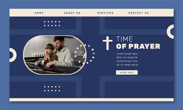 Flat design sunday service  landing page